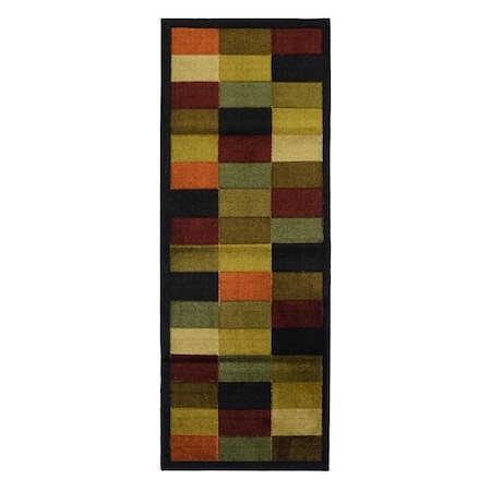 Madison Industries Madison Industries COLBL-22X59 20 x 59.5 in. Color Blocks Rug Runner; Multi-Color COLBL-22X59